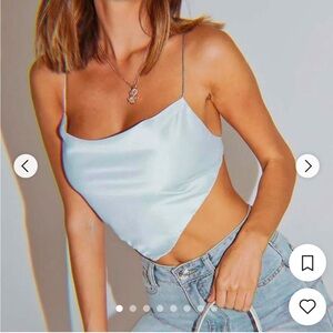 Princess Polly Women's Blue Crop Top Size 2